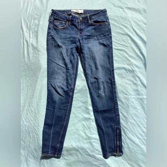 Hollister Skinny Ankle Zip Jeans Size 5R/27X29 - Picture 1 of 15